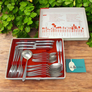 Vintage Lot 26 x WMF Wein Vienna Silverplate Flatware 90 45 MCM Original Box